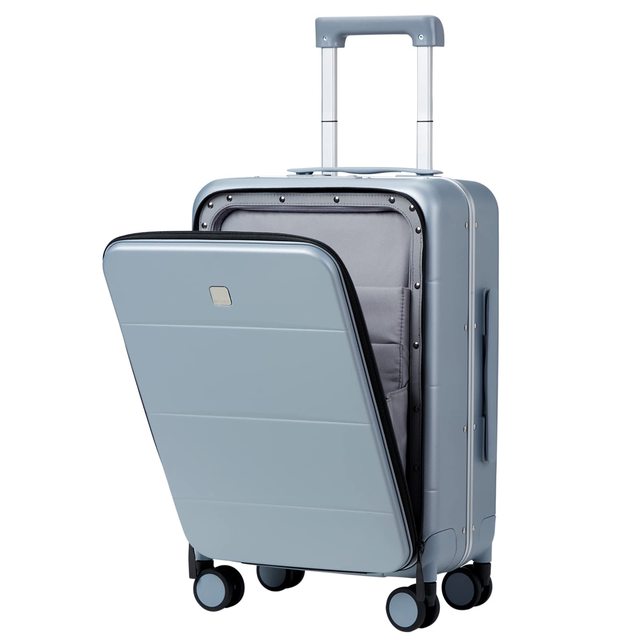 Carry on Luggage Airline Approved, 20'' Hard Shell Travel Suitcase Aluminum Frame PC Spinner Wheel Luggage With TSA Lock for Men