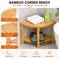 Suole — banc de douche d'angle avec siège et tabouret, étagère de rangement à 2 pneus, résistant et Stable, intérieur et extérieur pour salle de bains