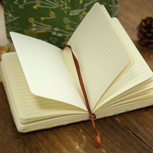 Bloc de notas bordado cubierto de tela A6, 100 hojas, cuaderno pequeño portátil, diario con líneas horizontales en blanco, planificador - Product Image 4