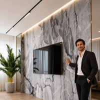 Apartman ofis binaları için Modern PVC duvar paneli UV kurulu duvar kaplamaları su geçirmez ses geçirmez yanmaz duvar süslemeleri