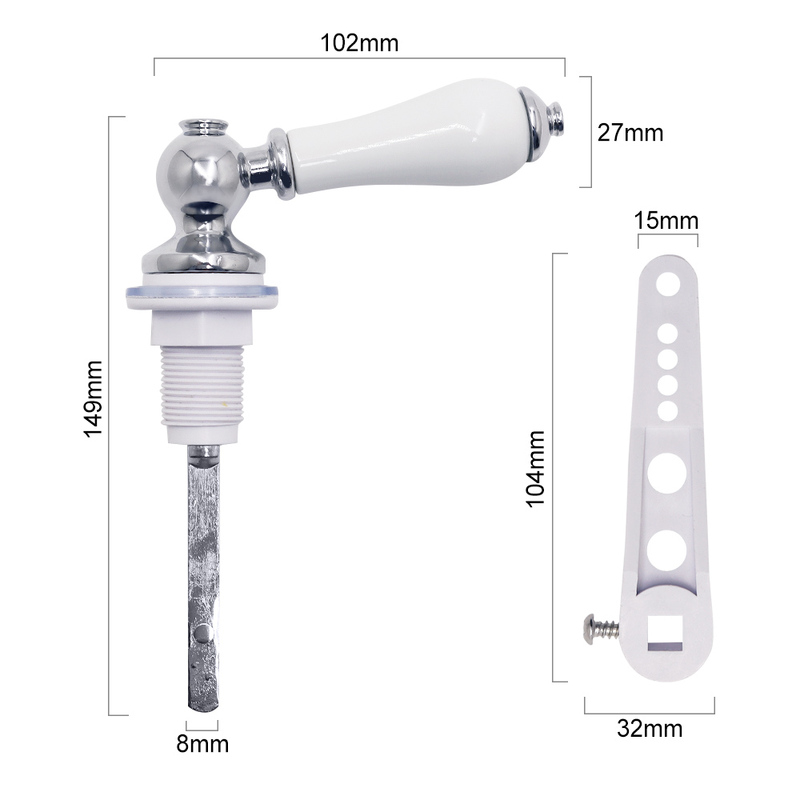Toilet Tank Fittings Flush Lever Front