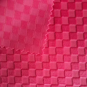 Spot Elastic Square Grid With Staggered Concave Convex Jacquard Polyester Nylon Spandex Fabric