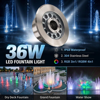 Уличный светодиодный фонтанный светильник DC24V, многоцветный RGB, 3-в-1, IP68, водонепроницаемый, из закаленного стекла, в форме кольца/пончика, с управлением DMX