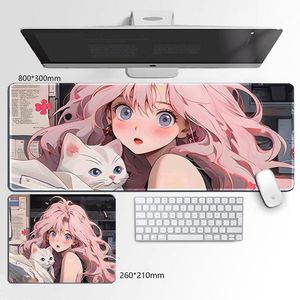 Tấm lót bàn làm việc chống thấm nước cỡ lớn bán chạy, đế lót chuột hiện đại tùy chỉnh, chất lượng cao cấp, họa tiết anime hoạt hình có phần kê cổ tay, có sẵn trong kho - Product Image 5
