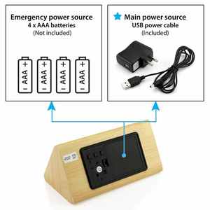 Đồng hồ báo thức kỹ thuật số bằng gỗ LED Đồng hồ tam giác ba chiều có thể được tùy chỉnh logo LED đồng hồ báo thức nhỏ cao cấp choicest - Product Image 2