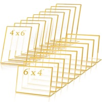Support de signalisation en acrylique avec cadre doré, porte-numéros de table de mariage, présentoirs transparents pour menus, photos, documents, brochures, affichage de bureau
