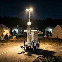 Tour d'éclairage solaire portable pliable de nouvelle conception, haute qualité, étanche IP67, résistant au vent 117 km/h, hauteur 4,5 m, pour usage en jardin
