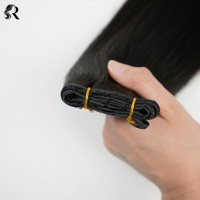 Extensions de cheveux humains vierges chinois lisses, noir naturel, trame invisible, vente en gros