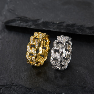 Yellow <b>Gold</b> Plated Moissanite <b>Cocktail</b> <b>Ring</b> Round Brilliant Cut Pave Setting Geometric Design Luxury Unisex Jewelry - Product Image 4