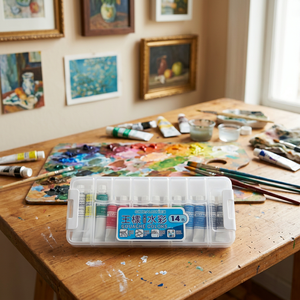 Simbalion GCP-25A Kit de peinture gouache opaque 25 couleurs, tubes en métal aluminium, emballage boîte en papier, conforme EN 71-3 ASTM F963, fournitures artistiques - Product Image 6