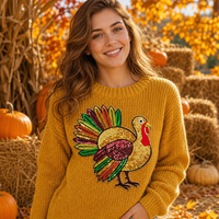 Patchs thermocollants de luxe pour vêtements, motif dinde de Thanksgiving, brodés de paillettes et de sequins, personnalisables, vente en gros
