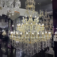 Grand lustre en cristal doré de style Empire français pour villa, hôtel, hall d'entrée, escalier, éclairage moderne en cristal