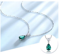 Nuevo Collar con Colgante de Plata de Ley 925 para Mujer, con Circonita y Esmeralda Nano, Regalo de Aniversario