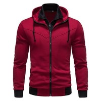 Nouveau Cardigan Zippé à Capuche Slim Fit Bicolore pour Homme, Style Décontracté, Idéal pour le Commerce International (ODM) - Motif Cœur