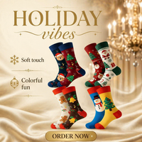 Chaussettes de Noël pour hommes très demandées, en coton, à aiguille simple, anti-transpiration, unisexe, taille unique, toutes saisons
