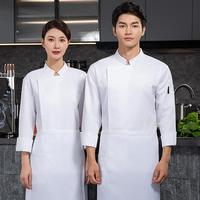 Vêtements de chef personnalisés en gros, uniformes de restaurant, de bar et de cuisine, manches longues avec boutons pour femmes, veste de chef, chemise de chef