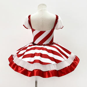 Vestido de princesa P0018 Tutú de Ballet de alta calidad Niñas <span class=keywords><strong>Candy</strong></span> <span class=keywords><strong>Bar</strong></span> Ropa de fiesta Niño Lindo Rojo y blanco Rendimiento Ropa de baile Traje de ballet - Product Image 3