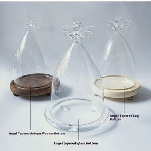 Dôme en verre conique anti-poussière pour fleurs préservées, thème ange, style moderne, objets décoratifs uniques pour la maison - Product Image 4