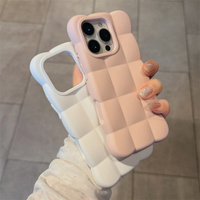 Coque personnalisable DIY tendance pour iPhone 18 17 16 Pro Max, effet nuage 3D, toucher doux, protection intégrale antichoc, couleur unie mignonne