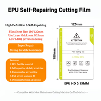 Lámina de Hidrogel Transparente HD EPU de 120*180mm, Auto-Reparable, Universal, para Máquina de Corte por Plotter, para Distribuidores de Protectores de Pantalla