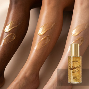 <span class=keywords><strong>Huile</strong></span> scintillante pour le corps GMPC HALAL Vegan OEM Private Label Gold Bronze Fine Mica Glitter Shimmer SPF Tanning - Product Image 1