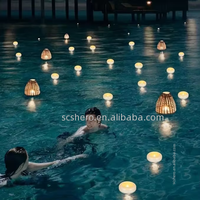 Bougies LED flottantes sans flamme, étanches, blanc chaud, à piles, scintillantes, pour mariage, centre de table, piscine, SPA
