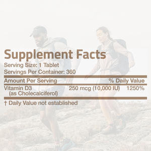 Comprimés OEM 250mcg de vitamine D3 Supplément nutritionnel personnalisé en minéraux et vitamines - Product Image 3