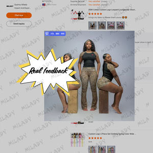 Set 2025 da donna Set di pantaloncini da salotto leopardati con LOGO personalizzato di alta qualità camicie di cotone abbigliamento pantaloncini da donna Leggings Set - Product Image 4