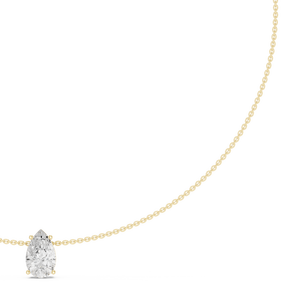 Premium Quality Pear-Cut Diamond Solitaire Teardrop Pendant <b>Necklace</b> Gold Plated Chain Classic Luxury Jewelry for Women - Product Image 1