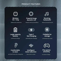 Auriculares Bluetooth VJ364 con Cancelación Activa de Ruido, Cable de Audio AUX Gratuito, Plegables y Giratorios, Graves Potentes, Auriculares Inalámbricos Estéreo TWS