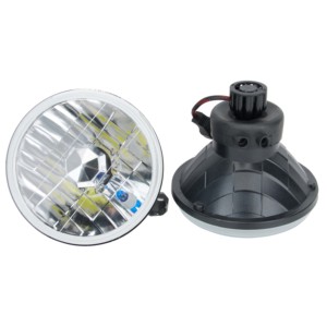 Faro Redondo de 5.75 Pulgadas con Rejilla Plateada de Cristal, Faros de Conversión H4, Compatibles con Miles de Autos Clásicos Antiguos - Product Image 3