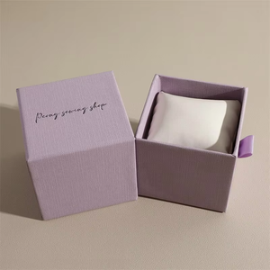 Custom Logo Printed Watch <b>Box</b> With Suede Lining And Pull Out Tray <b>For</b> Luxury Timepieces - Product Image 2