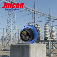 Connecteur d'aviation étanche Jnicon M25 500V 50A IP67 noir, câble d'alimentation mâle-femelle, connecteur fil-fil