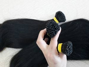 Venta al por mayor italiano Queratina Pegamento Bond I Tip Extensiones de cabello Cabello humano Doble dibujado Remy Extensiones de cabello de queratina - Product Image 4