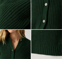 Cardigan en tricot côtelé épais pour femme, OEM ODM personnalisé, 100% coton, col rond, boutonné, décontracté, pour tous les jours