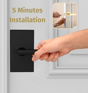Poignée de porte carrée en alliage de zinc, design moderne, best-seller, durable, antirouille, sans clé, commande tactile, noir mat/brossé - Product Image 4