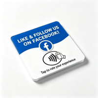 Carte NFC en acrylique pour avis Facebook, carte NFC NTAG213 120x120mm, passive, réinscriptible, pour avis sur le magasin du commerçant