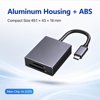 Lector de tarjetas USB 3,0 tipo C SD TF 312MB/s UHS-II GL3231S, lector portátil con Chip de aleación de aluminio para cámara, portátil, MacBook