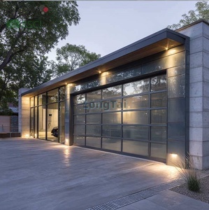 Portes sectionnelles pliantes en verre à cadre en aluminium motorisées Andexin pour entrée double de <span class=keywords><strong>garage</strong></span> - Product Image 2