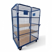 Conteneur mobile industriel en treillis métallique, chariot de manutention multi-niveaux pour marchandises