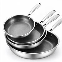 Poêle Antiadhésive au Design Moderne Vente en Gros, Wok et Poêle Nid d'Abeille en Acier Inoxydable Compatible Induction