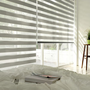 Persianas Zebra Coreanas Naturales Personalizadas, Cortinas Enrollables Motorizadas para Ventanas, Día y Noche, con Filtro de Luz Automático, Modernas - Product Image 1