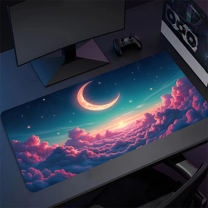 <strong>Pink</strong> Cloud Gaming Mouse Pad Cute Moon Space Mausepad Desk Mat XXL Keyboard Pads Large Carpet Computer Table Mats XXL <strong>Mousepad</strong> - Product Image 1