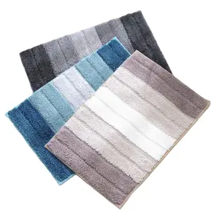 Gradient Change Color Stripe bath mat Anti-slip Extra Soft Highly Absorbent Floor Mats Bathroom Rugs