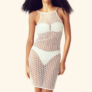 Resort Wear High Quality Crochet Mesh Cover Up Design Regular Fit Swim Beach Crochet-look Dress