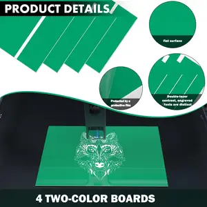 Vert sur blanc Laser/CNC Gravure ABS Double couleur PlasticSheet 60*120cm abs Feuille 1/8