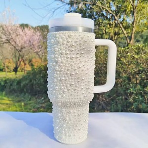 Pearl Stainless Steel Tumbler Vacuum <b>Insulated</b> Travel <b>Mug</b> With Handle Leak Proof Large Capacity Car Cup - Product Image 4