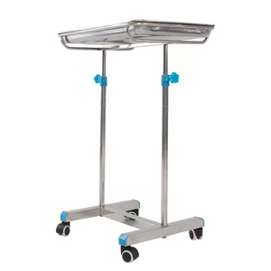 हॉस्पिटल क्लिनिक स्कूलों के लिए पहियों के साथ मेडिकल ट्रे आधुनिक स्टेनलेस स्टील मेयो टेबल ट्रॉली - Product Image 3