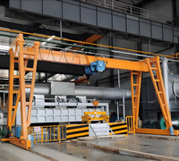Pont roulant monopoutre électrique en structure d'acier certifié CE et ISO, capacité 5 tonnes, 10 tonnes, portée 15 mètres, avec palan de style européen