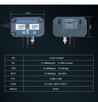 Testeur de qualité de l'eau en ligne 6-en-1 multifonction intelligent avec contrôle par application WiFi pour pH, EC, TDS, SALT, S.G. et température pour aquarium